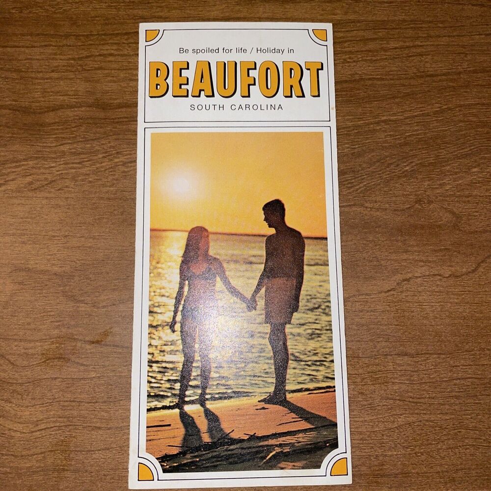 Vintage 1960’s Beaufort SC Travel Brochure Fish Golf Camp Swim Museum History